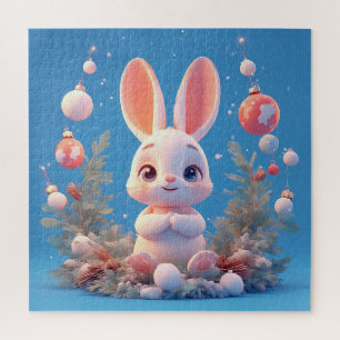 Puzzle Lapin mignon entouré de décorations