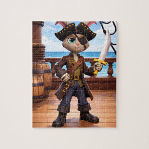Puzzle Lapin Pirate de Dessin Animé 3D sur le Pont d'un N