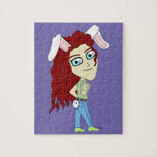 Puzzle Lapine chibi en fille donnant un pouce levé