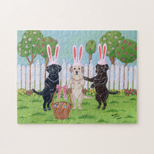 Puzzle Lapins de Labrador Pâques