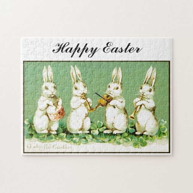 Puzzle Lapins de Pâques musicaux vintages (Horizontal)