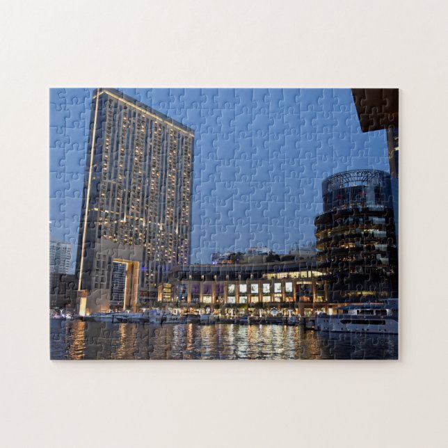Puzzle L'architecture de Dubaï la nuit (Horizontal)