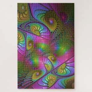 Puzzle L'art abstrait fractal trippy lumineux coloré