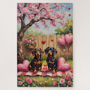 Puzzle L'art de la Saint-Valentin pour teckel