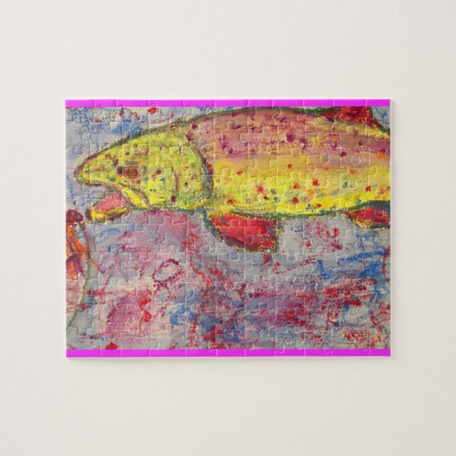 Puzzle l'art de la truite arc-en-ciel (Horizontal)