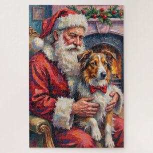 Puzzle L'art de Noël du chien de berger des Shetland Sain