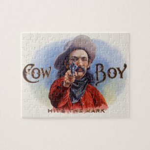 Puzzle L'art des étiquettes de cigare vintage, Cowboy att