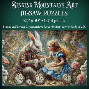 Puzzle L'art fantastique vintage Alice et le lapin blanc