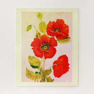 Puzzle L'art floral du pavot rouge