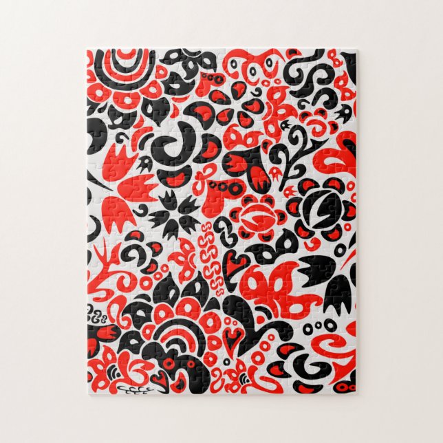 Puzzle L'art populaire ukrainien motif floral abstact (Vertical)
