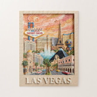Puzzle Las Vegas Nevada Impasto Vintage Lieux de Voyage I