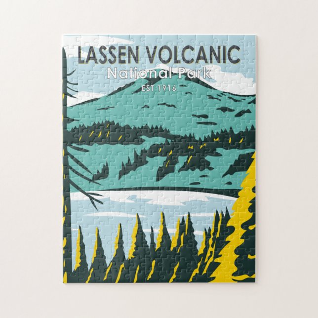 Puzzle Lassen Volcanic National Park Californie Vintage  (Vertical)