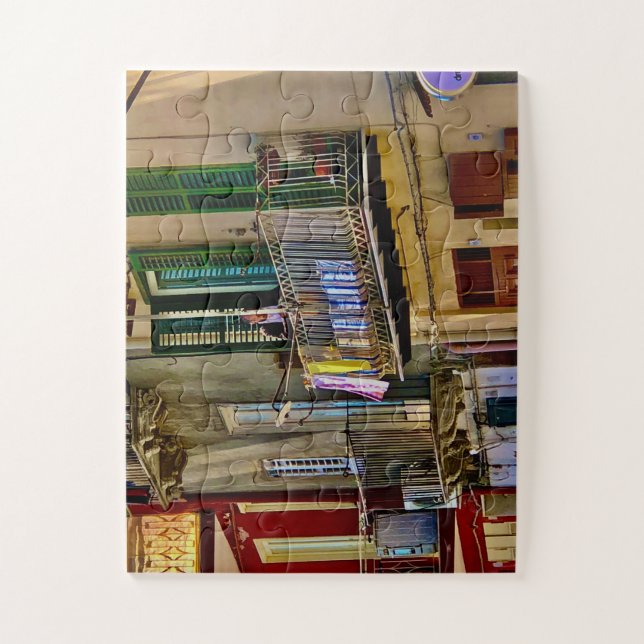 Puzzle Laundry on the Balcony in Sicily (Vertical)