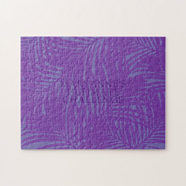 Puzzle Lavande d'orchidées Purple Feuille tropicale perso (Horizontal)