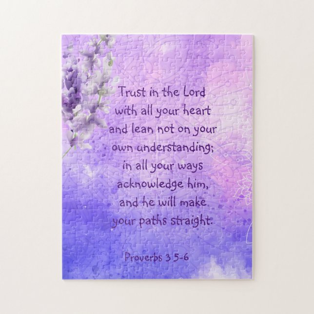 Puzzle Lavande Purple Jardin Fleur Bible Écriture (Vertical)