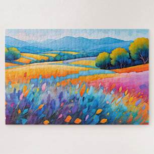 Puzzle Lavande Serenité. Paysage étendu Provence