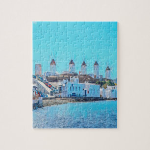 Puzzle ldp MYKONOS - vue de la mer des moulins à vent -