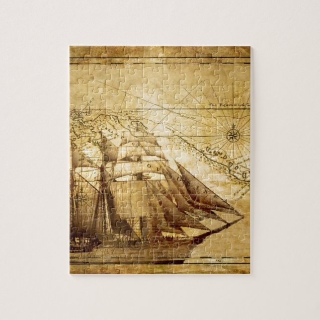Puzzle Le bateau de carte du monde le plus ancien (Vertical)