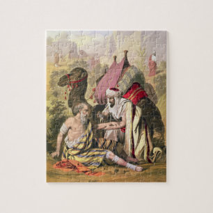 Puzzle Le bon Samaritain, d'une bible imprimée par