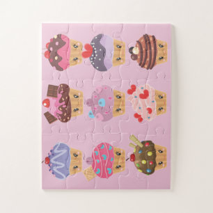 Puzzle Le bonbon à Kawaii traite des petits gâteaux de