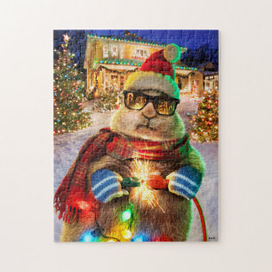 Puzzle Le Chien des Prairies aux lumières de Noël