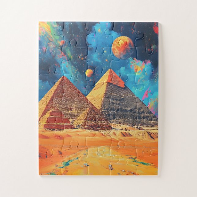 Puzzle Le complexe pyramidal de Gizeh. Le Caire, Egypte. (Vertical)