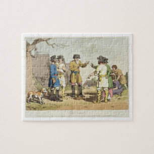 Puzzle Le Conseil de village, gravé à l'eau-forte par