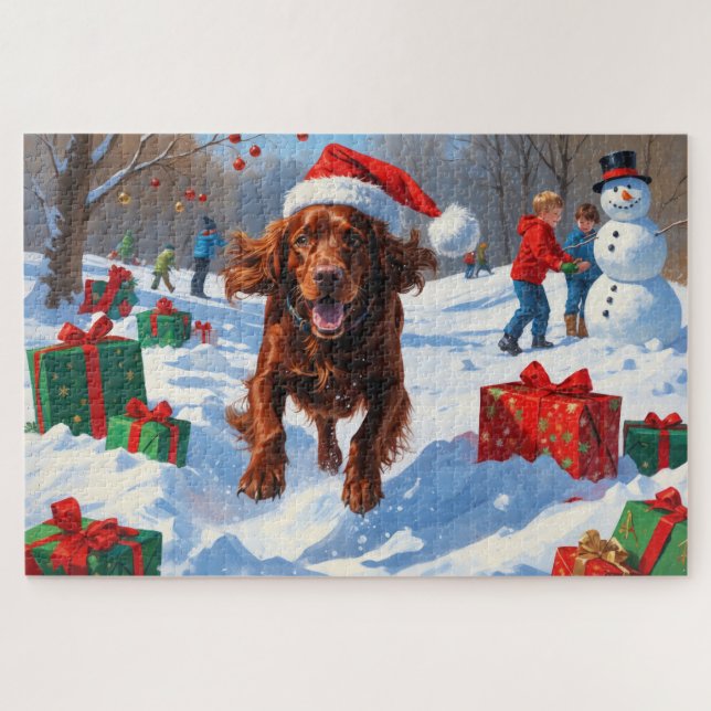 Puzzle Le couteau rouge irlandais coule la neige avec le  (Horizontal)