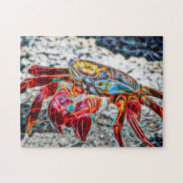 Puzzle Le crabe d'art sur la vie marine du sable (Horizontal)