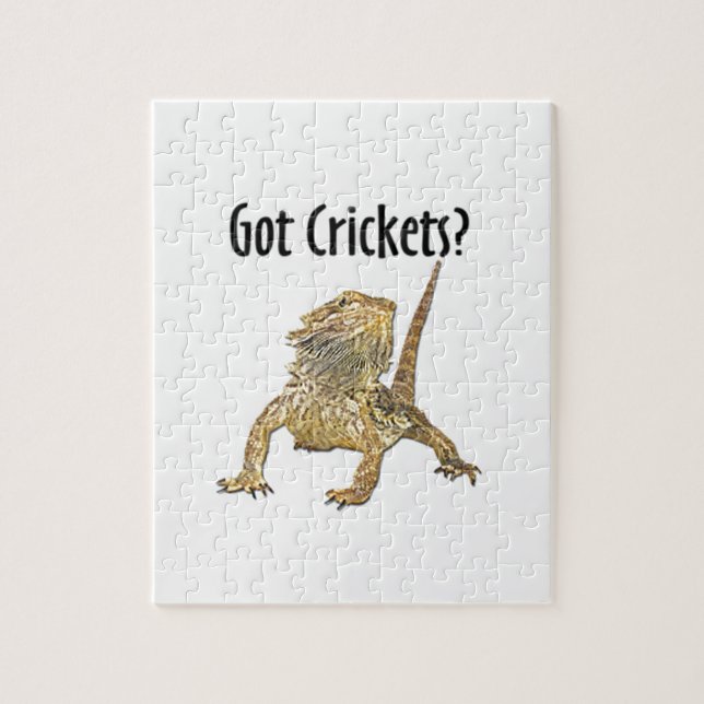 Puzzle Le dragon barbu a obtenu des crickets (Vertical)