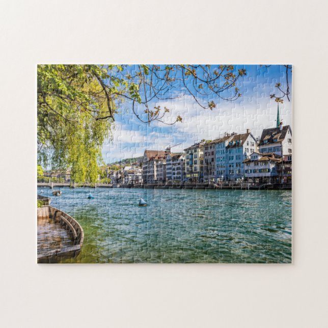 Puzzle Le fleuve Limmat, Zurich (Horizontal)