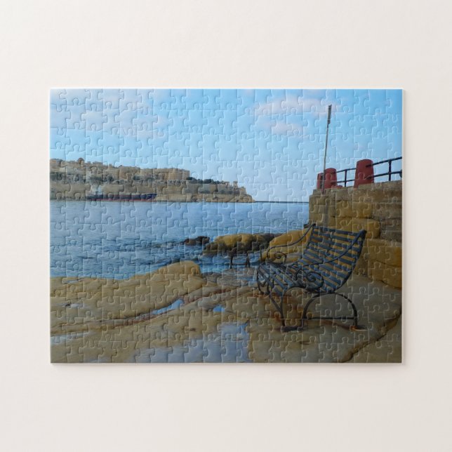 Puzzle Le front de mer La Valette Malte. (Horizontal)