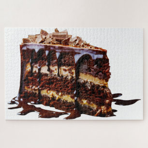 Puzzle Le gâteau au chocolat multi-couche indulgent de Sl