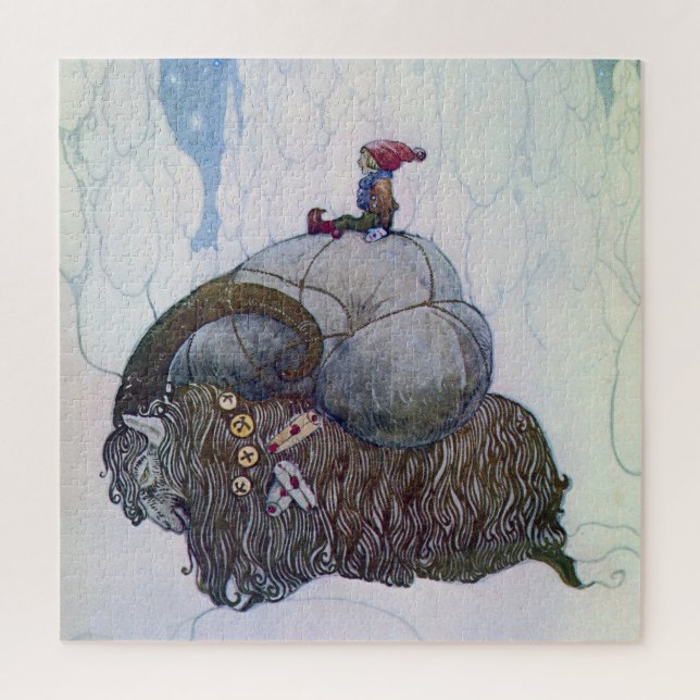 Puzzle "Le Julbock" Chèvre de Noël de John Bauer (Vertical)