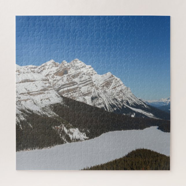 Puzzle Le lac de Peyto enneigé de Jasper (Vertical)