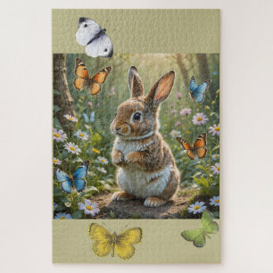 Puzzle Le lapin et les papillons