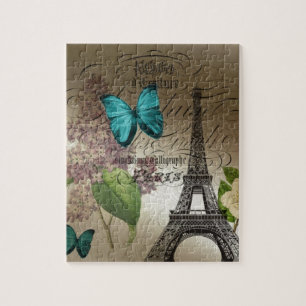 Puzzle le lilas scripts Tour Eiffel vintage moderne de