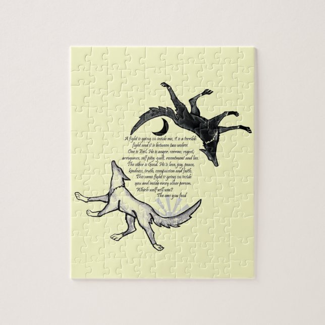 Puzzle Le loup qui se nourrit (Vertical)