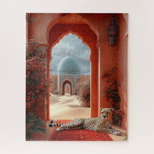 Puzzle Le majestueux Cheetah dans un palais marocain du d