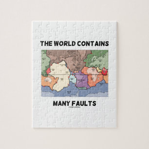 Puzzle Le Monde Contient De Nombreuses Failles (Tectoniqu