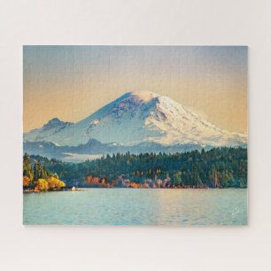 Puzzle Le Mont Rainier Lake Washington Sunset Fine Art