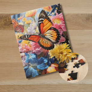 Puzzle Le papillon Monarque dans le jardin
