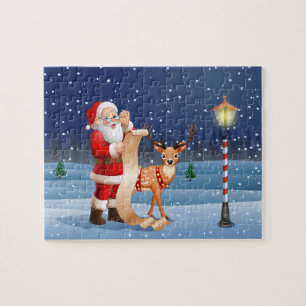 Puzzle Le Père Noël et le renne  Vacances