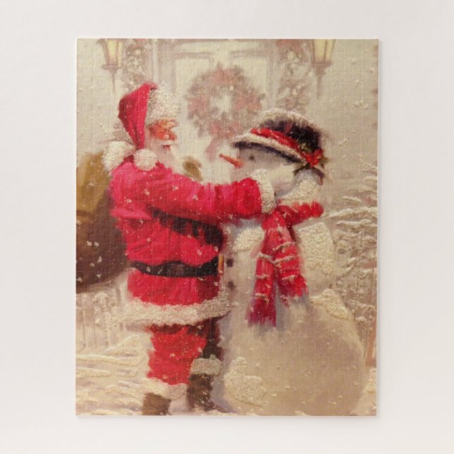 Puzzle Le Père Noël et Snowman (Vertical)