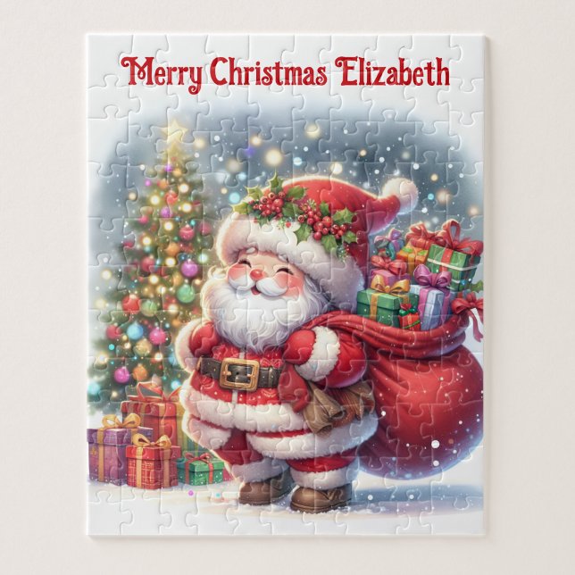 Puzzle Le Père Noël Personnalisez Nom Cadeau pour enfants (Créateur téléchargé)