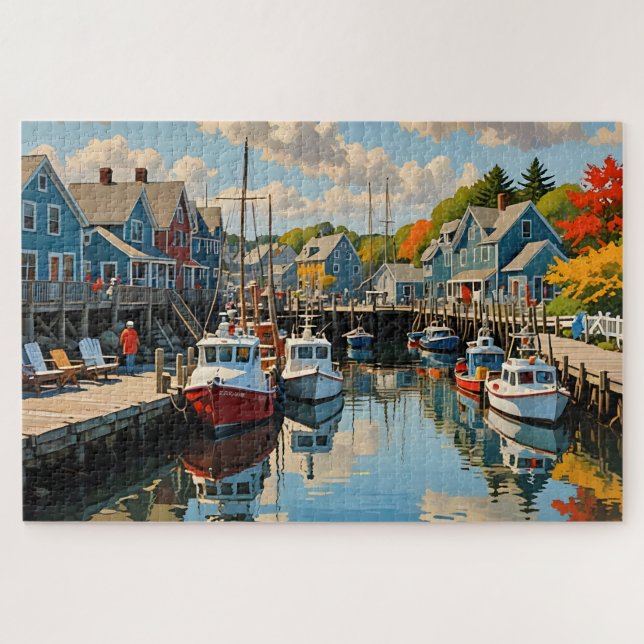 Puzzle Le Petit Village De Pêcheurs (Horizontal)
