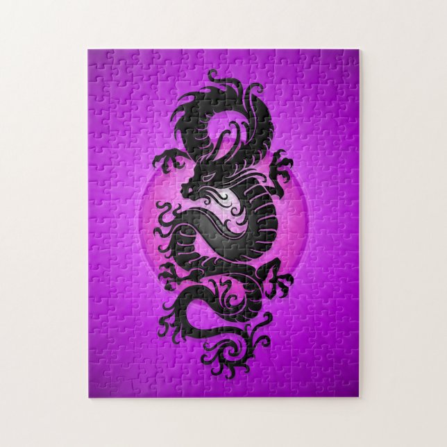 Puzzle Le pourpre a éclaté le dragon chinois (Vertical)