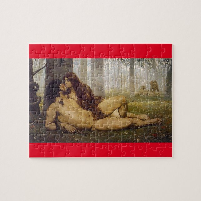 Puzzle Le premier baiser d'Adam et Eve 1891Viniegra (Horizontal)