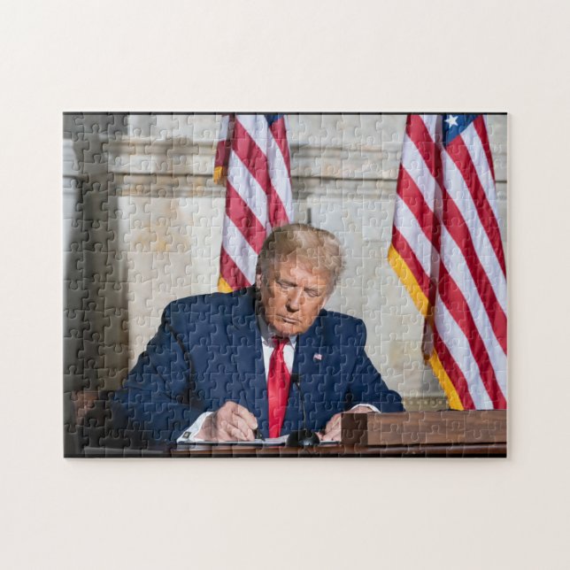 Puzzle Le président Donald J. Trump au bureau (Horizontal)