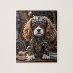 Puzzle Le Roi Cavalier Spaniel Puppy Steampunked,